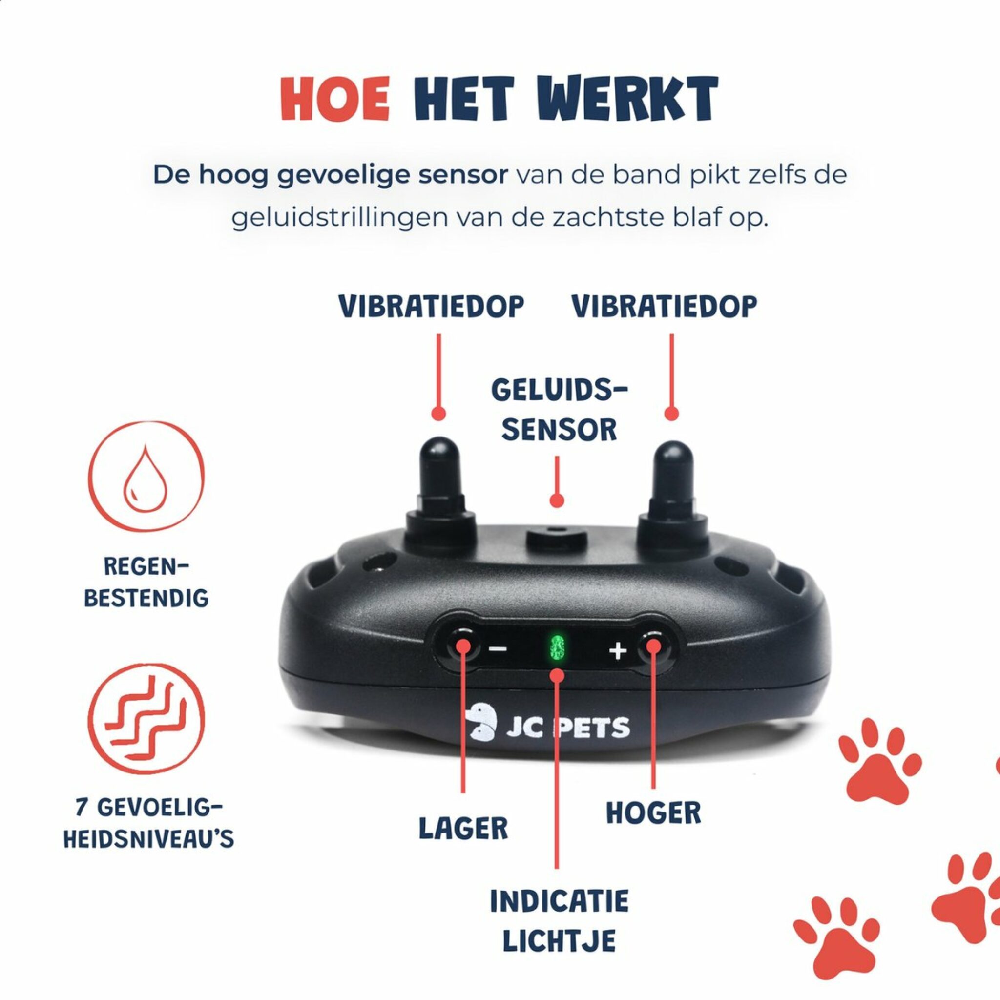 B&B Pets® - Anti Blafband Hond PET681V - Zwart - Opvoedingshalsband Zonder Schok - Ideaal Voor Op De Camping